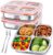 2 Stück Snackboxen mit 4 Fächern, Edelstahl, 600 ml, auslaufsichere Lunchbox für Kinder und Erwachsene, spülmaschinenfeste Meal Prep Lunchbox mit Deckel für Schule, Büro und Camping