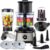 YASHE Multifunktions-Küchenmaschine, 11-in-1-Mixer, Mixer, Zerkleinerer, Entsafter und Teigmaschine mit 2,5-l-Schüssel und 1,5-l-Rührbehälter, 1300 W, 3 Geschwindigkeiten, Pulse-Funktion, Sicherheitsverriegelung