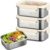 PORFOYO Meal Prep Boxen, Edelstahl, 3er-Set, stapelbare Frischhaltedosen mit Deckel, auslaufsichere Lunchbox, Edelstahl, wiederverwendbare Behälter mit Deckel, Edelstahl-Lunchbox, 800 ml