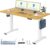 FLEXISPOT Basic höhenverstellbarer Schreibtisch 140 x 80 cm – einteilige Tischplatte – ergonomischer Sitz-Steh-Schreibtisch mit einfacher Bedienung (Ahorn, weißes Gestell)