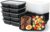 25 Stück Meal-Prep-Boxen, 2 Fächer, 500 ml Mealprep-Behälter mit Deckel, Mikrowellengeschirr, Kunststoff, wiederverwendbar, luftdicht, für Lebensmittel zum Mittagessen, Fitness