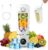 Tragbarer Mixer Smoothie Maker, 700 ml kleiner Entsafter, Typ-C wiederaufladbar, mit 12 rostfreien Klingen, Becher mit auslaufsicherem Deckel & Trinkloch, für Milchshake, Saft, Smoothie (weiß)