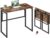 VASAGLE LWD151KD01 Klapptisch, kleiner Schreibtisch, Computertisch, einteilige Platte, abgerundete Ecken, Tisch für Heimbüro, Schlafzimmer, 80 x 40 cm, Vintage-Braun