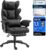 Dowinx Gaming Stuhl, Bürostuhl Ergonomisch mit Taschenfeder-Kissen, Chefsessel mit doppellagiger weicher Rückenlehne und verstellbaren Lendenkissen, Armlehnen und Fußstütze, Stoff-Schwarz