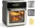 Heißluftfritteuse, 16 Liter, Edelstahl, 8-in-1-Multifunktionsofen, Heißluftfritteuse und Backofen, Airfryer, Grillen, Backen, inklusive Backblech, Trockenblech, Ofenrost, Edelstahl