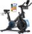 MERACH Heimtrainer mit einstellbarem Widerstand, leises Heimtrainer-Fahrrad mit verbessertem LED-Monitor, Tablet-Halterung, Indoor-Cycling-Fahrrad für Cardio-Training zu Hause, eigene App, bis zu 136 kg