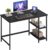 VASAGLE LWD047B16 Computertisch, PC-Schreibtisch, Bürotisch mit 2 Ablagen auf der rechten oder linken Seite, für Büro, Wohnzimmer, Stahlgestell, Industriedesign, Schwarz