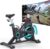 WENOKER Heimtrainer 2026 mit App & LCD-Display, Ergometer für Zuhause bis 160 kg, Indoor-Spinning-Bike mit schwerem Schwungrad, Tablet-Halterung und stufenlosem Widerstand, Schwarz/Dunkelblau