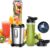 Mixer, 500 W Mini Standmixer & Smoothie Maker mit 2 x 600 ml Flaschen, BPA-freies Tritan, tragbarer Mixer Smoothie Maker aus Edelstahl, 4 Blätter für Shake, Smoothie, Silber und Schwarz