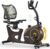Ergometer-Liege-Heimtrainer mit Magnetbremse, Pulssensoren und LCD-Display, 15 Widerstandsstufen, Sitz-Ergometer mit Rückenlehne für Senioren, robuste Bauweise mit mehreren Einstellungen