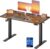 VASAGLE LSD312KD03 Höhenverstellbarer Schreibtisch, Stehpult, Computertisch, Long-Sit-Memory-Funktion, 4-Höhen-Büroschreibtisch, 120 x 60 cm, Vintage-Braun