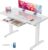 Homall Glas höhenverstellbarer Schreibtisch, 120 x 60 cm, elektrisch höhenverstellbarer Schreibtisch mit Schublade, Sitz- und Stehschreibtisch für das Home Office, Weiß