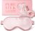 LitBear Seidenschlafmaske für Seitenschläfer, 100 % 22 Momme 6A Maulbeerseidenfüllung und Stoff, lichtblockierende Schlafbrille für Damen und Herren, mit Reisetasche und Haargummi, Rose