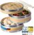 Dimono Bambusdampfgarer mit Edelstahl, 2 Etagen Bambusdampfgarer mit Deckel, Dampfgaraufsatz und Dampfgarkorb für Sim Sum Knödel, Gemüse, Reis, Fleisch und Fisch (Durchmesser 20 cm)