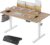 FEZIBO Höhenverstellbarer Schreibtisch mit USB-A- und USB-C-Ladeanschlüssen, 160 x 80 cm Schreibtisch, höhenverstellbar, elektrisch, ergonomischer Stehsitztisch für Home Office, Stehpult, Eiche