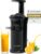 KLAMER Slow Juicer Gemüse- und Obstpresse mit Rückwärtsgang, elektrische Obstpresse mit Bürste und 2 Behältern, schlankes Design, schwarz