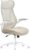 SONGMICS OBN088K01 Bürostuhl, ergonomische Rückenlehne, höhenverstellbar, hochklappbare Armlehnen, drehbarer Schreibtischstuhl mit Kopfstütze, belastbar bis 150 kg, Cappuccino Beige