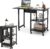 LIFEZEAL Klappbarer Computertisch, mobiler Bürotisch mit 2 Regalen und 6 Universalrädern, Schreibtisch-Computerarbeitsplatz für das Heimbüro, 107,5 x 54 x 77 cm, Schwarz
