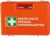 ACTIOMEDIC Erste-Hilfe-Kasten Kindergarten DIN 13157:2021, Notfallkoffer mit Wandhalterung, mehrsprachige Beschriftung, Orange, 34 x 12 x 24 cm