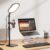 LitONES Schreibtischlampe LED für Videokonferenz, dimmbare Tischringleuchte mit Stativ-Handy – 3 Lichtfarben + 10 Helligkeiten, CRI 97,8 Augenschutz Bürolampe für Home Office (Energieklasse A)