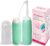 Faltbare Po-Dusche – 13 Löcher für stärkeren Wasserstrahl, mit 2 Dichtungsringen, Deckel, Staubkappe und Tasche – ideal als Intimdusche, tragbares Bidet, für Reisen (Mintgrün, 700 ml)