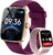 Damen Smartwatch mit Telefonfunktion 1,85 Zoll 2 Armbänder Fitnessuhr Fitnesstracker Herzfrequenz/SpO2/Schlaf/IP68 Wasserdicht Sportuhr Schrittzähleruhr für Samsung Android iOS Lila