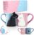 Katzen-Kaffee-Paar-Tassen-Set, Keramik-Teetassen-Set, Kuss-Hochzeitstasse für Braut und Bräutigam, Geschenk zum Jahrestag, Verlobung, Valentinstag, Geburtstag