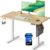 SONGMICS LSD132YA01 Höhenverstellbarer elektrischer Schreibtisch, 120 x 60 cm, 4 Höhen, Memory-Funktion, USB-C-Anschluss, Goldeiche