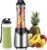 La Rêveuse Mix&Go Standmixer, Smoothie-Mixer, elektrisch, 300 Watt, persönliche Größe mit 2 BPA-freien tragbaren Reise-Sportflaschen (550 ml), Silber