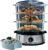 Russell Hobbs Dampfbackofen 9,0l (60-Minuten-Timer + Abschaltautomatik), 3 spülmaschinenfeste Dampfbehälter + Reisschüssel + 6 Eierhalter, BPA-frei, Dampfgarer Cook@Home 19270-56
