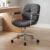 Ya-Home Schreibtischstuhl, Bürostuhl, ergonomisch mit Armlehne, 360° drehbarer Heimbürostuhl, höhenverstellbar, Computerstuhl mit Rollen für Arbeitszimmer, Schlafzimmer, Chenille-Stoff, Grau