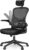 naspaluro Ergonomischer Bürostuhl mit atmungsaktivem Netzbezug, Schreibtischstuhl mit verstellbaren Armlehnen, Kopfstütze, Lordosenstütze, Rückenlehne, Höhenverstellung, 360°-Drehstuhl, Dunkelschwarz