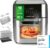 GOURMETmaxx Digitale XXL Heißluftfritteuse 12 Liter | Braten ohne Fett, Zubehör ist spülmaschinenfest | Edelstahldesign, 10 Programme und Timerfunktion (1.800 Watt/Schwarz)