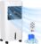 HOMCOM 3-in-1 mobiler Luftkühler mit Wasserkühlung und Befeuchtung, 15 L Wassertank, 60° oszillierender Ventilator ohne Abluftschlauch, mit 7,5 Stunden Timer, Fernbedienung, LCD-Display, für 20㎡