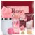 Spa Luxetique Spa-Geschenksets für Frauen, 6-teiliges Rosen-Badeset mit Becher, Geburtstagsbox, Geschenke für Sie