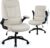 Youhauchair Bürostuhl 200 kg für schwere Menschen, Chefsessel aus PU-Leder, Bürostuhl ergonomisch mit hochklappbarer Armlehne, Schreibtischstuhl Bürostuhl für Home Office, Beige