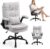Ergonomischer Bürostuhl (Testsieger) Schreibtischstuhl | Klappbare Armlehne und hohe Rückenlehne | Höhenverstellbar & Wippfunktion | Chefsessel 150 kg | Bürostuhl | Bürostühle Stoff Grau