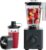Chefman Obliterator 1,2-l-Mixer für Smoothies, 1380-W-Motor zum Zerkleinern von Eis, Nüssen und gefrorenen Früchten mit Edelstahlklinge, automatische Mischfunktion, inklusive 600-ml-Reisebehälter – Midnight