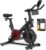 MERACH Heimtrainer Fahrrad mit verstellbarem Widerstand, Leises Hometrainer Fahrrad mit verbessertem LED-Monitor, Tablet-Halterung, Indoor Cycling Bike für Kardiotraining zu Hause, Eigener App, Bis 136KG