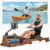 (2026 Neu) Advamsoler Wasser-Rudergerät aus massivem Holz, faltbar für zu Hause – mit exklusiver App, Bluetooth-LCD-Monitor, Tablet-Halterung und bequemem Sitz, max. 150 kg, ideal für Heimfitness