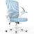 naspaluro Bürostuhl, ergonomischer Schreibtischstuhl mit Netzbezug, klappbare Armlehnen, höhenverstellbarer Computerstuhl mit gepolstertem Sitzkissen für Büro, Arbeitszimmer, Blau
