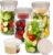 4 Meal-Prep-Gläser-Set mit Deckel, Salatbehälter, 1 Liter vertikale Schichtung, auslaufsichere Einmachgläser für Zuhause und Reisen für frische Salate, Marmelade, Overnight Oats und Mittagessen