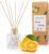 Raumduft-Diffusor mit 6 Duftstäbchen, 100 ml, Orange, Zitrus-Aromatherapie-Diffusor, natürlich, langlebig, Raumduft, Schilfrohr-Diffusor, Lufterfrischer für Schlafzimmer, Büro, Badezimmer, Regaldekoration