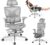 Ergonomischer Bürostuhl, groß und schwer, mit Fußstütze, 5D-verstellbaren Armlehnen, Lordosenstütze, Netzrückenlehne, verstellbarer Sitztiefe, drehbarer Gaming-Stuhl, Grau