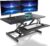 Steh-Sitz-Schreibtisch, Stehpult, ergonomisch höhenverstellbar, Arbeitsplatz für zwei Monitore und Laptops mit großer Tastaturablage, Steh-Sitz-Aufsatz für Büro (90 cm)