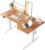 Klicelor Höhenverstellbarer Schreibtisch 160 x 90 cm, elektrischer Stehsitz, Bürotisch, Computertisch mit 2 Memory-Funktionen, Stehpult, für Heimbüro und Büro, hellbraun