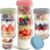 4 Stück Overnight Oats Gläser 640 ml Meal Prep Gläser mit Schichtung, Overnight Oats Behälter mit Schraubdeckel, Trocken- und Nasstrennung Müslibecher, Joghurtbecher für Salat, Joghurt, Müsli