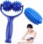 Massageroller mit Griff, austauschbarer Massageroller mit 3 Igelbällen, Massageball, Selbstmassageroller, Faszienball, Igelball, Fußmassage für Beine, Rücken, Arme, Schultern, Muskelschmerzen (blau)