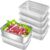 CYEER 6er-Set Edelstahlbehälter mit Deckel, 1500 ml, 22,5 x 15 x 6 cm, Meal-Prep-Behälter, stapelbare Frischhaltedosen für Backofen, Gefrierschrank & Kühlschrank, luftdichte Vorratsgläser, spülmaschinenfest