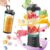Idota Tragbarer Mixer 600 ml, Mini-Mixer Smoothie Maker mit 6 Klingen, USB wiederaufladbarer tragbarer Mixer für Fitnessstudio, Büro, Camping und Reisen, Schwarz